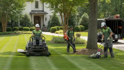 Professional tree service crew working in Oshkosh, WI for safe tree removal and yard care