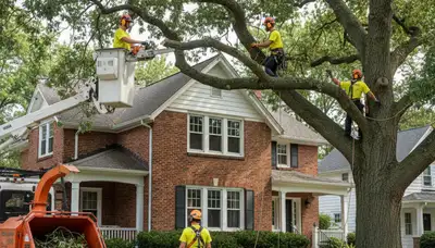 Tree service crew in Oshkosh, WI providing professional tree removal and trimming services
