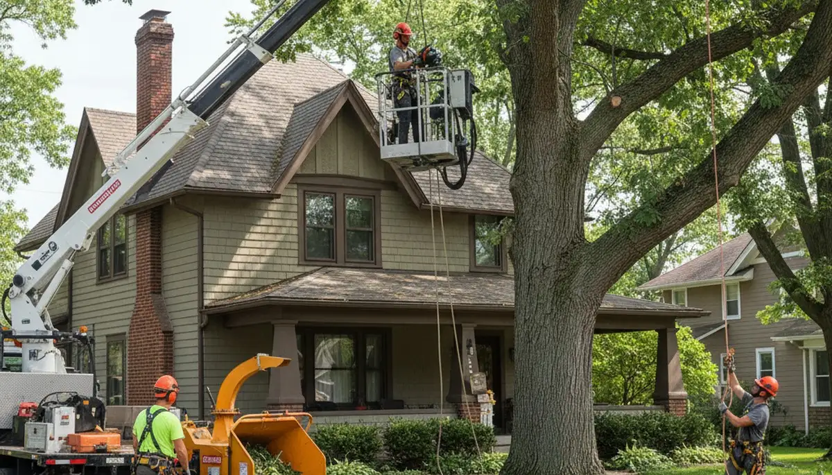 Tree service crew in Oshkosh, WI performing professional tree removal and trimming