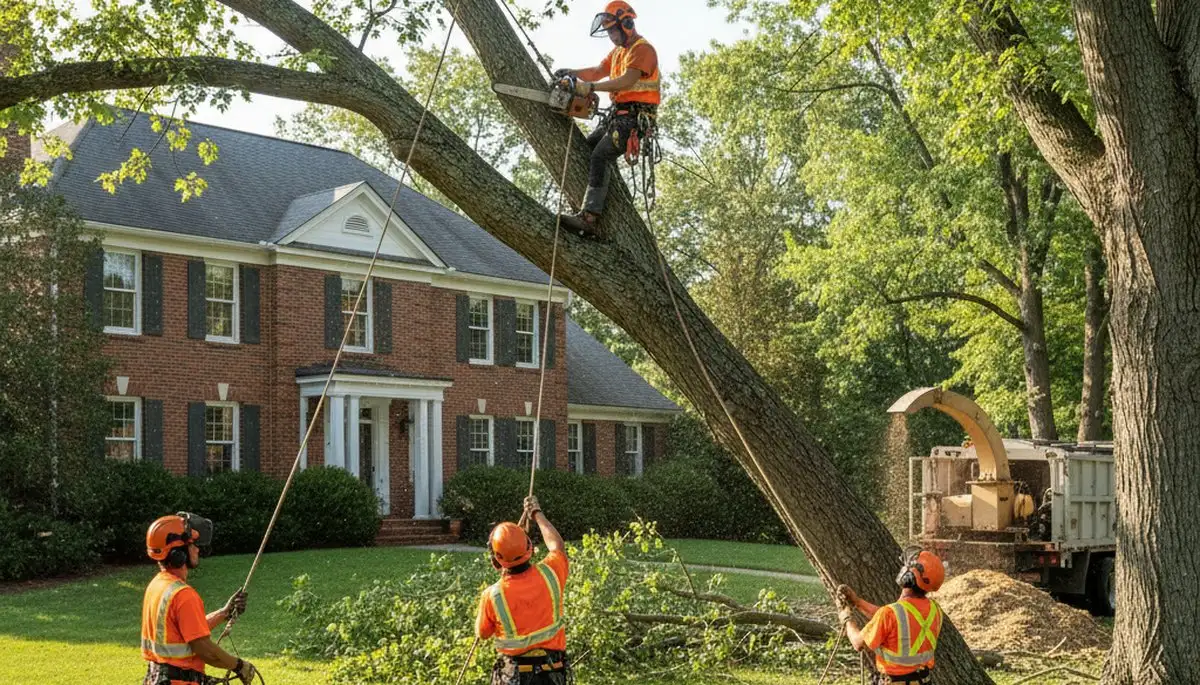 Tree service crew in Oshkosh, WI providing professional tree removal and trimming services