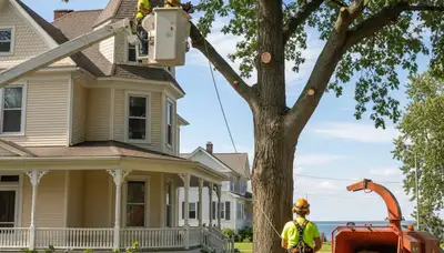 Tree service crew providing tree removal in Oshkosh, WI