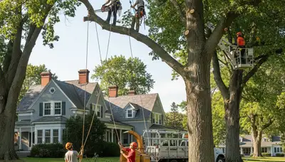 Tree service crew in Oshkosh, WI handling safe tree removal and trimming