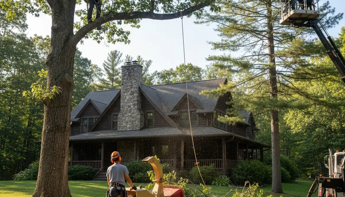 Tree service crew in Oshkosh, WI providing professional tree removal and trimming services