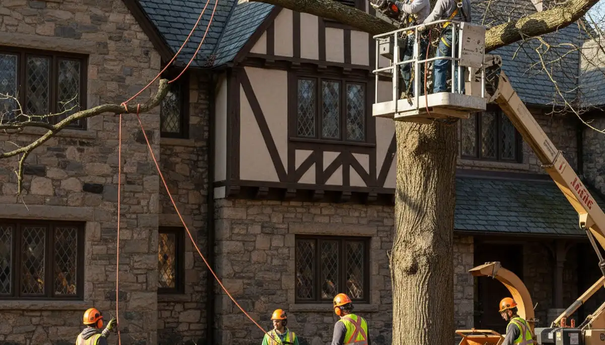 Tree service crew in Oshkosh, WI providing professional tree removal and trimming services