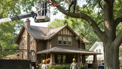 Tree service crew in Oshkosh, WI providing professional tree removal and trimming services