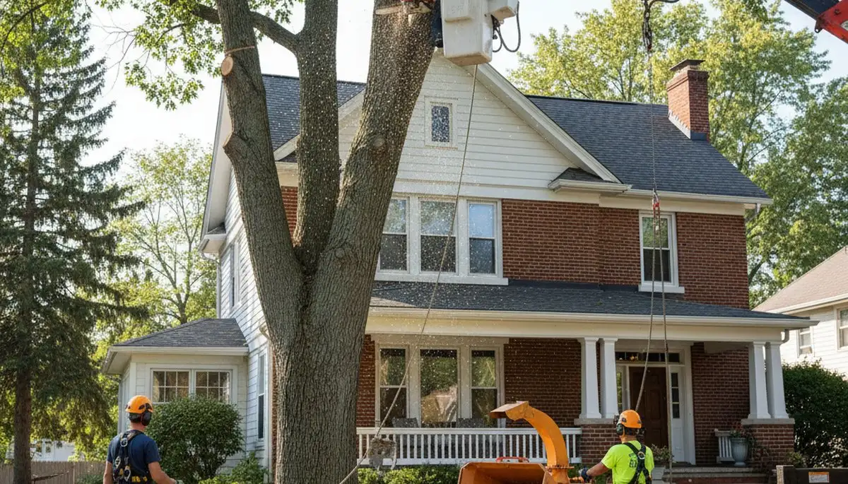 Tree service crew in Oshkosh, WI providing professional tree removal and trimming services
