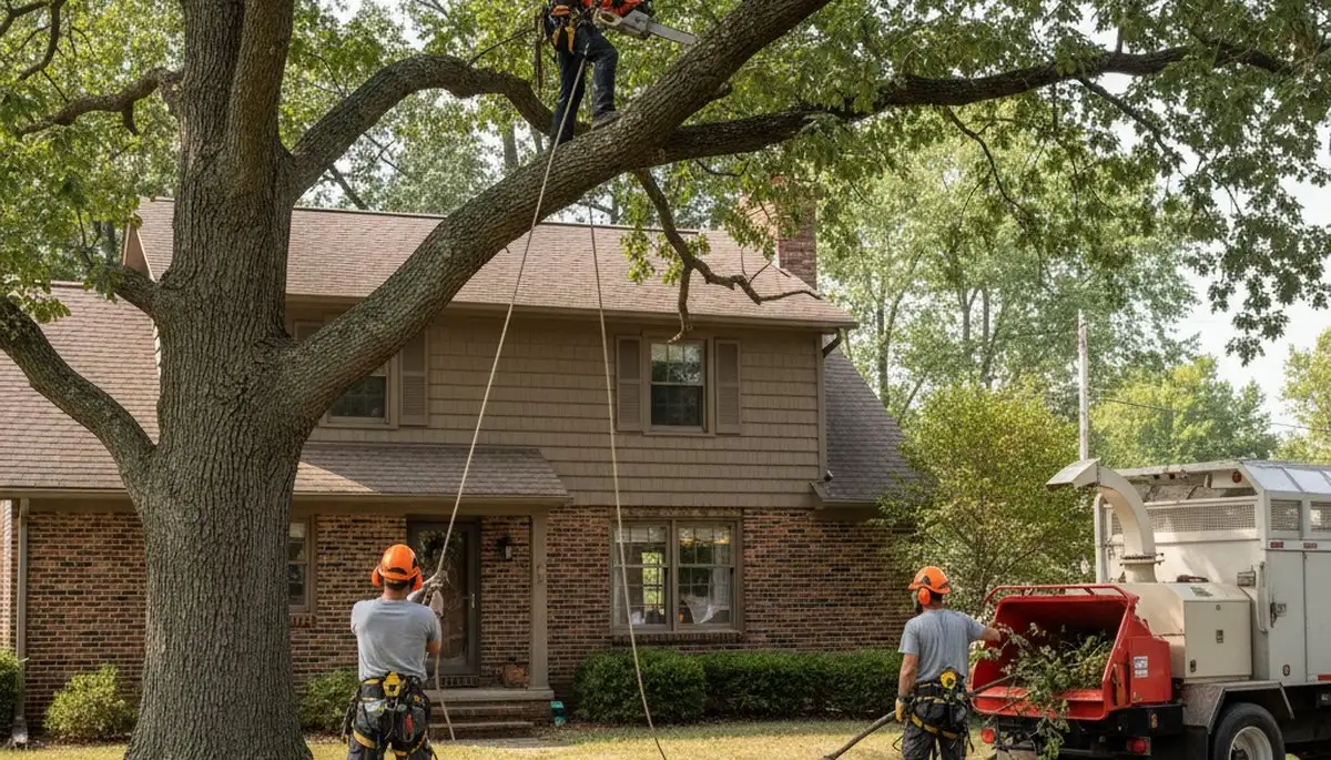 Tree service crew in Oshkosh, WI providing professional tree removal and trimming services