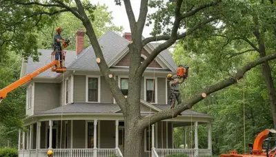 Tree service crew providing tree removal in Oshkosh, WI