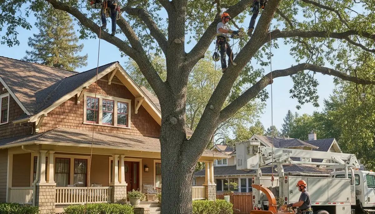 Tree service crew in Oshkosh, WI providing professional tree removal and trimming services