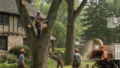 Tree service crew in Oshkosh, WI providing professional tree removal and trimming services
