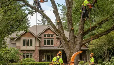 Tree service crew in Oshkosh, WI providing professional tree removal and trimming services