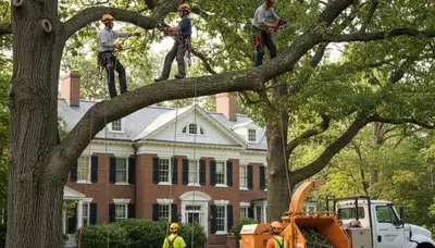 Tree service crew in Oshkosh, WI providing professional tree removal and trimming services