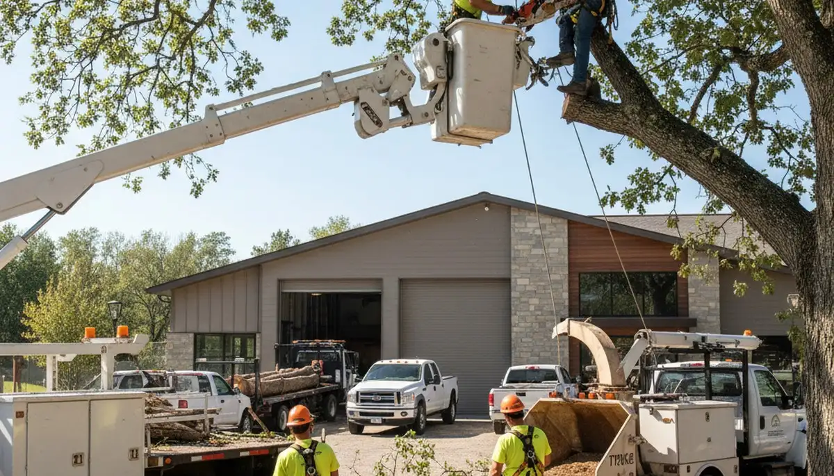 Tree service crew in Oshkosh, WI providing professional tree removal and trimming services